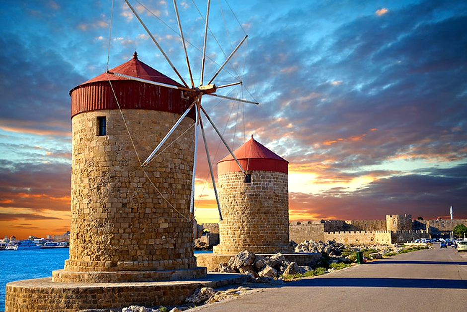 Hipparchus (traditional First Windmill In Mandraki Harbor Of Rhodes)
